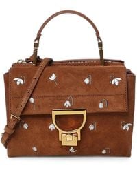 Coccinelle - Floral-Embroidered Suede Tote Bag - Lyst