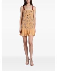 Alice + Olivia - Robe Courte Linnea À Ornements En Cristal Et Volants - Lyst
