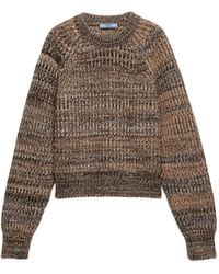 Prada - Ribbed-Knit Raglan-Sleeve Sweater - Lyst