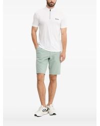 BOSS - Zip-neck Textured Polo Shirt - Lyst