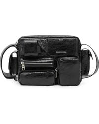 Balenciaga - Sacoche Superbusy En Cuir Effet Craquelé - Lyst