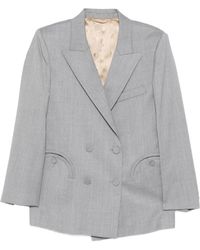 Blazé Milano - Double-Breasted Curved-Pocket Blazer - Lyst