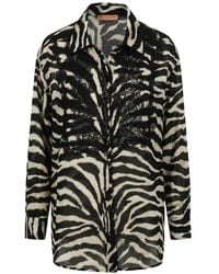 Ermanno Scervino - Zebra-print Lace-embroidered Shirt - Lyst