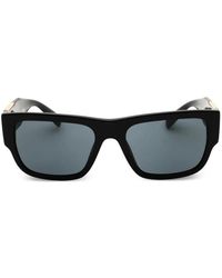 Versace - Lunettes De Soleil Rectangulaire À Plaque Medusa - Lyst