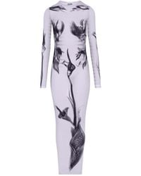 Jean Paul Gaultier - Long-Sleeved Printed Maxi Dress - Lyst