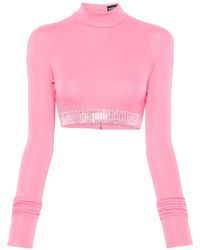 David Koma - Rhinestone-Embellished Crop Top - Lyst