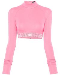 David Koma - Rhinestone-Embellished Crop Top - Lyst
