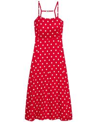 Maje - Linen-Blend Polka-Dot Maxi Dress - Lyst