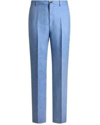 Etro - Elastic-Waist Linen Trousers - Lyst