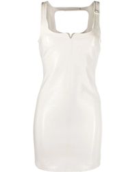 Courreges - Robe Courte En Cuir Artificiel À Design Sans Manches - Lyst