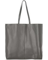Carven - Cabas Jean En Cuir À Logo Embossé - Lyst