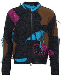 ANDERSSON BELL - Ausgefranster Cardigan Im Patchwork-Look - Lyst