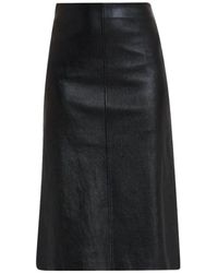 Brunello Cucinelli - Leather Pencil Skirt - Lyst