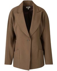 STAUD - Peak-Lapel Single-Breasted Blazer - Lyst