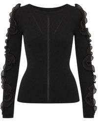Liu Jo - Wool Sweater With Ruffles - Lyst