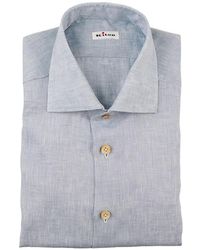 Kiton - Chemise À Texture Irrégulière Et Col Italien - Lyst