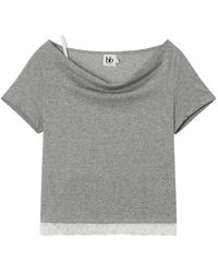 B+ AB - Lace-Trim Cowl-Neck T-Shirt - Lyst