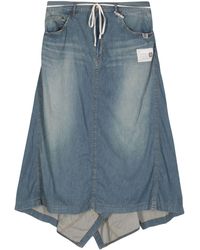 Maison Mihara Yasuhiro - Draped Denim Skirt - Lyst