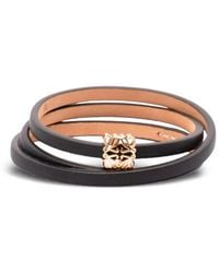Loewe - Calf Leather Anagram Bracelet - Lyst