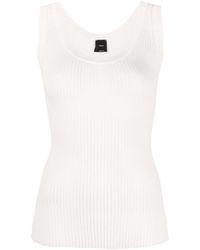 Pinko - Round-neck Ribbed-knit Top - Lyst