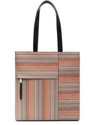 Paul Smith - Signature Stripe Leather Tote Bag - Lyst