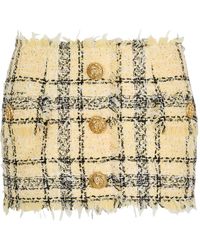Balmain - Falda de tweed con botones - Lyst