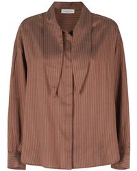 Roberto Collina - Camisa A Rayas Diplomáticas Con Lazo En El Cuello - Lyst