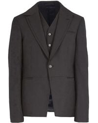 Ferragamo - Waistcoat-Detail Single-Breasted Blazer - Lyst