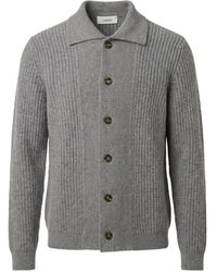 Lardini - Ribbed-Knit Wool Cardigan - Lyst
