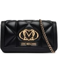 Love Moschino - Quilted Logo-Plaque Crossbody Bag - Lyst