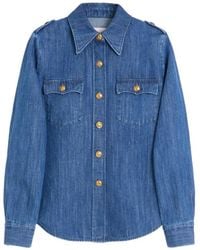 Valentino Garavani - Long-Sleeve Denim Shirt - Lyst