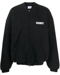 Vetements - Slogan-Print Cotton Bomber Jacket - Lyst