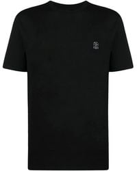 Brunello Cucinelli - Cotton Jersey Crew Neck T-Shirt With Logo - Lyst