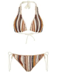 Amir Slama - Gestreepte Strandkleding Met Franje - Lyst