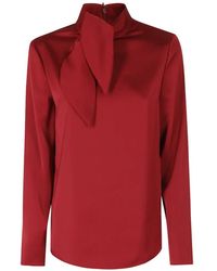 Emporio Armani - Bow-Detail High-Neck Blouse - Lyst