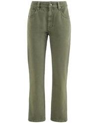 Brunello Cucinelli - Dyed Denim Five-Pocket Straight Trousers With Shiny Bartack - Lyst