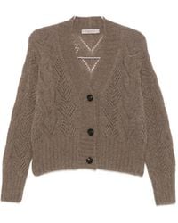 D.exterior - Pointelle-Knit Button-Up Cardigan - Lyst