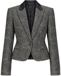 Tom Ford - Sequined Wool-Blend Tweed Cropped Boyfriend Jacket - Lyst