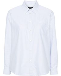 A.P.C. - Logo-embroidered Striped Shirt - Lyst