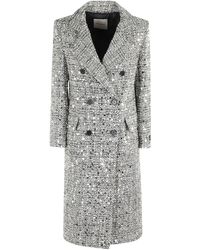 ERMANNO FIRENZE - Sequin-Embellished Double-Breasted Coat - Lyst