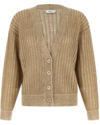 Peserico - Waffle Lamé Cardigan - Lyst