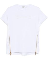 Elisabetta Franchi - Embossed Zip T-Shirt - Lyst