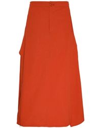 Y's Yohji Yamamoto - Panelled Flared Midi Skirt - Lyst