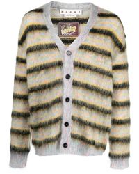 Marni - Striped Mohair-Blend Cardigan - Lyst