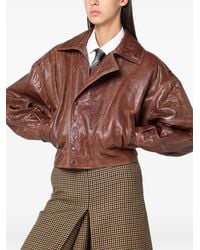 Saint Laurent - Leren Jack Met Pofmouwen - Lyst