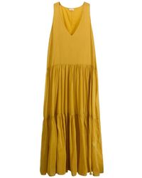 Roberto Collina - Maxi-Jurk Met V-Hals - Lyst