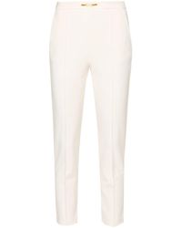 Elisabetta Franchi - Pantalones ajustados con placa del logo - Lyst