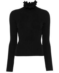 Sandro - Ruffle-Trim Turtleneck Sweater - Lyst