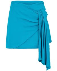 Alberta Ferretti - Asymmetric Draped Mini Skirt - Lyst