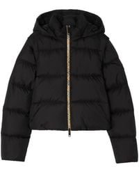 Burberry - Check-Detail Puffer Jacket - Lyst